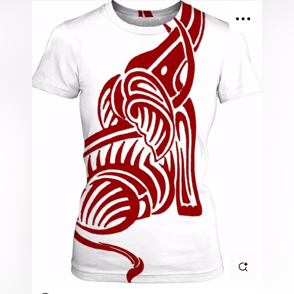 Trunks-up Red Elephant Delta Graphic T-shirt - size L